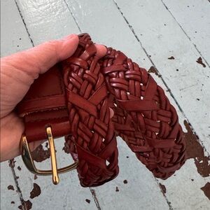 Braided Woven Leather Belt. Size L Talbots